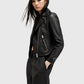 Black ג'קט עור לנשים Dalby Biker ALLSAINTS