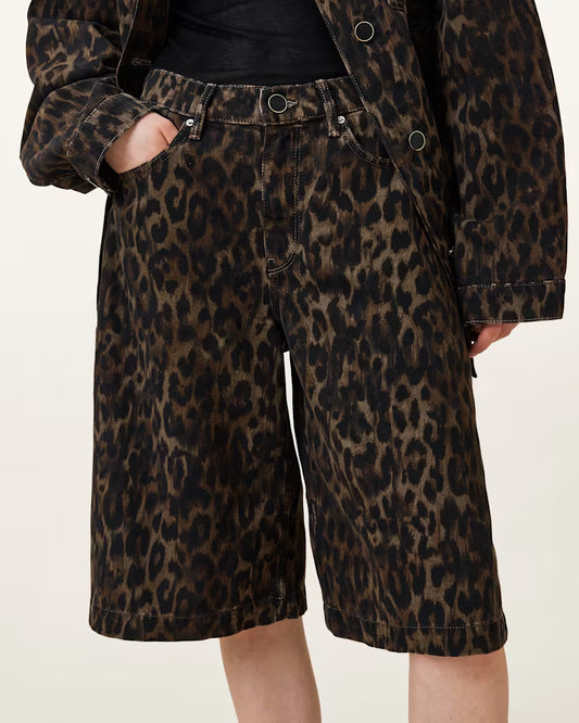 Black מכנסי ברמודה מנומרים לנשים Louie ALLSAINTS