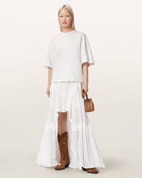 Antique White טי שירט קצרה לנשים Paloma Amelie Tee ALLSAINTS