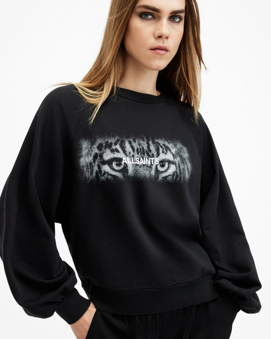 Black סווטשירט עם גב פתוח לנשים Stare Cygni ALLSAINTS