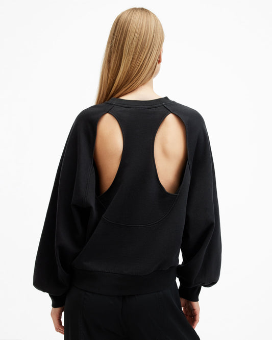 White Smoke סווטשירט עם גב פתוח לנשים Stare Cygni ALLSAINTS