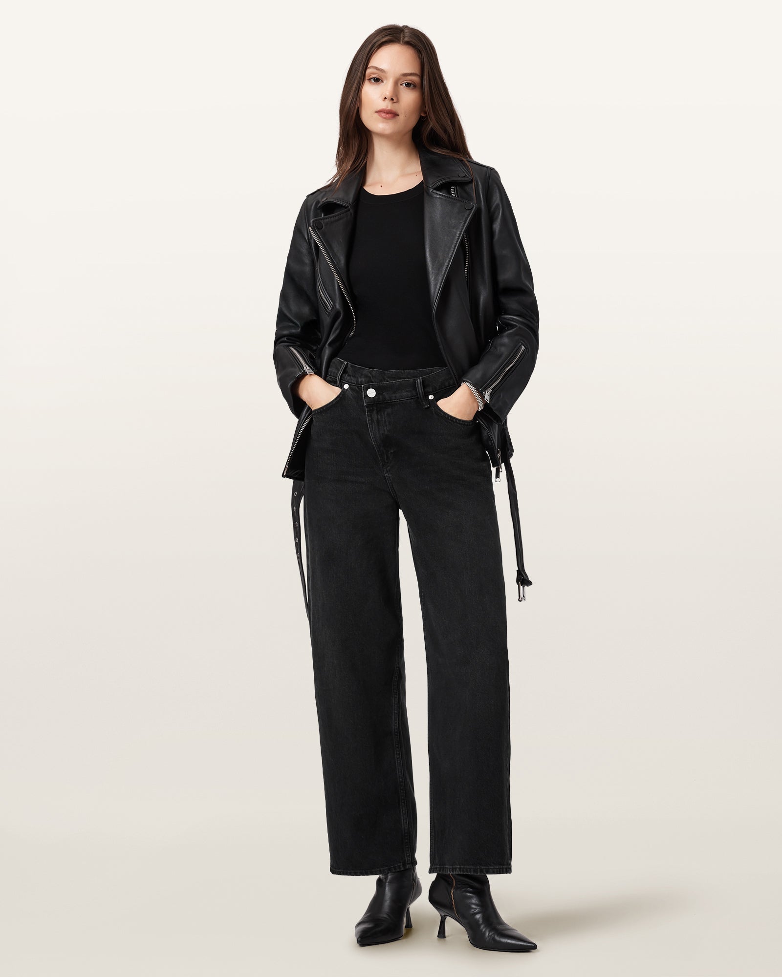 Black ג'ינס ארוך לנשים Aki – Wide Leg ALLSAINTS