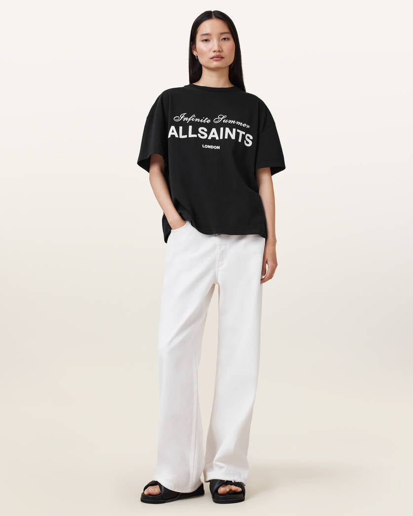 Antique White טי שירט קצרה לנשים Avri ALLSAINTS