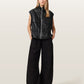 Light Gray וסט עור לנשים Flor ALLSAINTS
