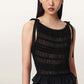 Black טופ צווארון סירה לנשים Lotus ALLSAINTS