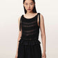 Black טופ צווארון סירה לנשים Lotus ALLSAINTS