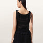 Black טופ צווארון סירה לנשים Lotus ALLSAINTS