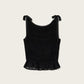 Black טופ צווארון סירה לנשים Lotus ALLSAINTS