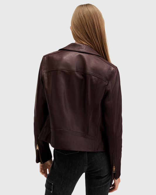 Lavender ג'קט עור לנשים Dalby Biker ALLSAINTS