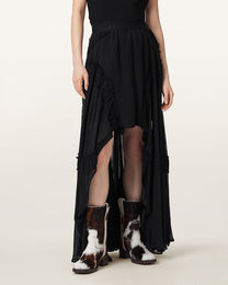 Black חצאית מקסי נפוחה לנשים Dorina ALLSAINTS