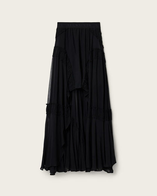 Black חצאית מקסי נפוחה לנשים Dorina ALLSAINTS