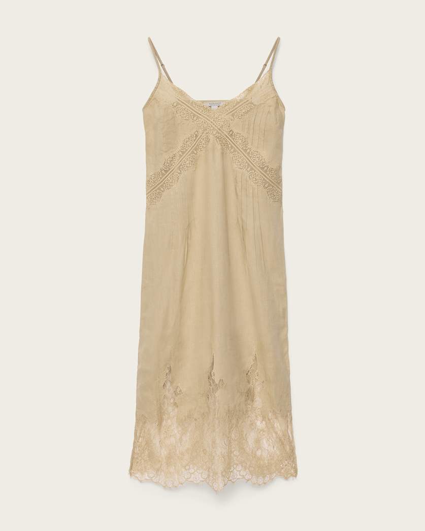Tan שמלת מידי לנשים Samia Dress ALLSAINTS