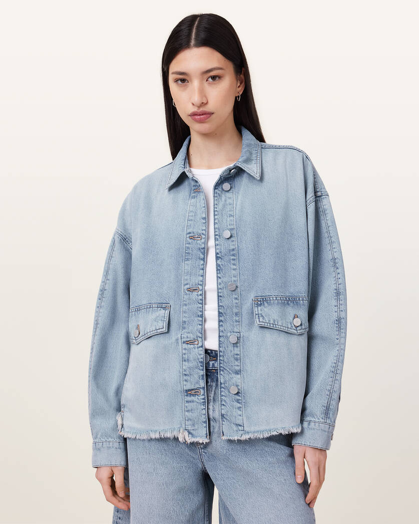 Light Gray ג'קט ג'ינס לנשים Hettie ALLSAINTS