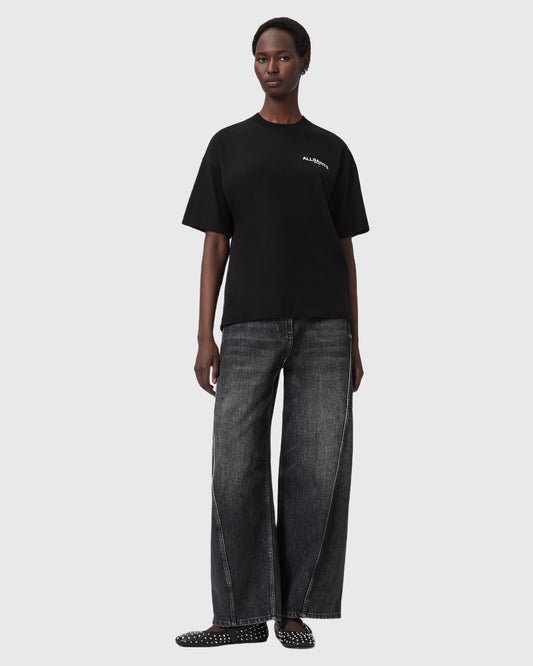 Dark Slate Gray טי שירט קצרה לנשים Ania Etta ALLSAINTS