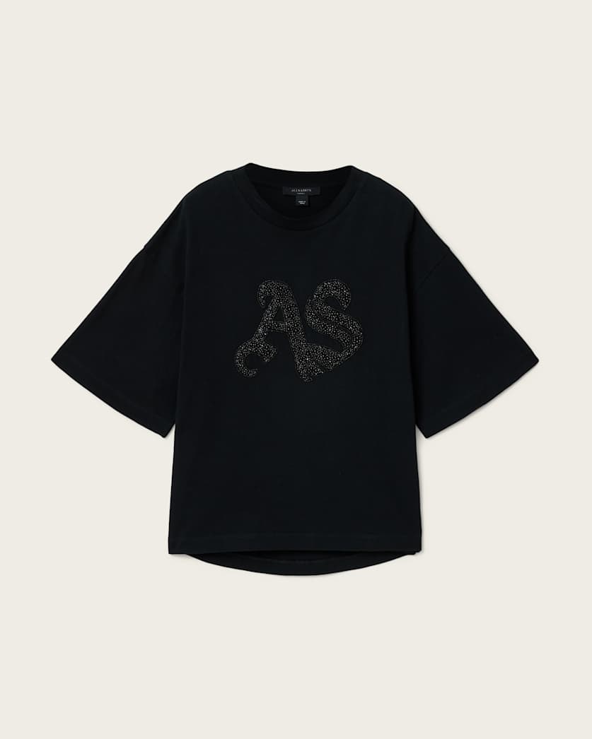 Lavender טי שירט אוברסייז מעוטרת לנשים Icon Amelie ALLSAINTS