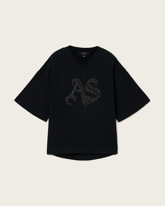 Lavender טי שירט אוברסייז מעוטרת לנשים Icon Amelie ALLSAINTS