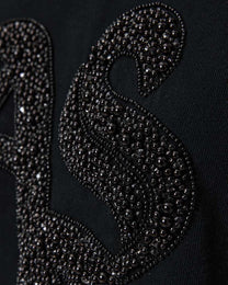 Black טי שירט אוברסייז מעוטרת לנשים Icon Amelie ALLSAINTS