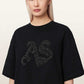 Black טי שירט אוברסייז מעוטרת לנשים Icon Amelie ALLSAINTS