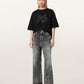 Antique White טי שירט אוברסייז מעוטרת לנשים Icon Amelie ALLSAINTS