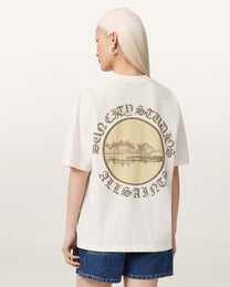 Seashell טי שירט גרפית אוברסייז לנשים Sun City Etta ALLSAINTS