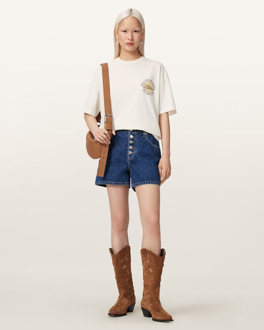 Seashell טי שירט גרפית אוברסייז לנשים Sun City Etta ALLSAINTS