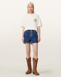 Seashell טי שירט גרפית אוברסייז לנשים Sun City Etta ALLSAINTS