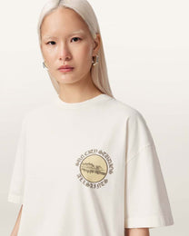 Misty Rose טי שירט גרפית אוברסייז לנשים Sun City Etta ALLSAINTS