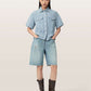 Light Gray מכנסי ג׳ינס קצרים לנשים Aki Crossover ALLSAINTS
