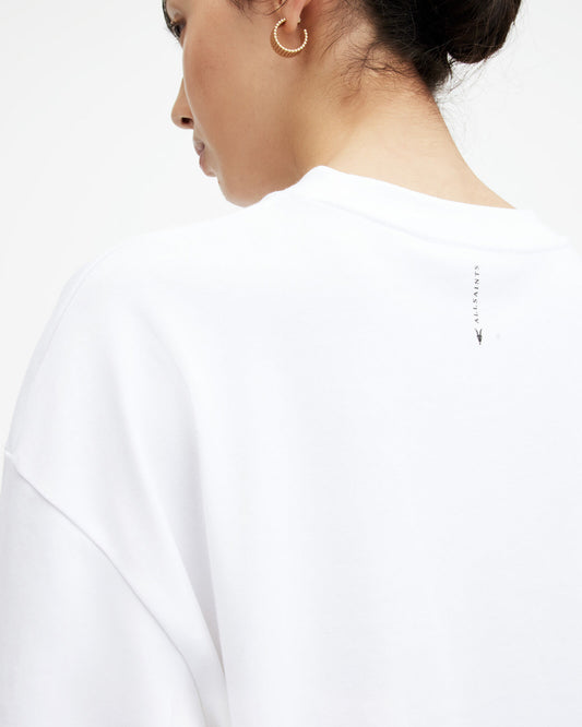 White Smoke טי שירט אוברסייז קצרה לנשים Amelie ALLSAINTS