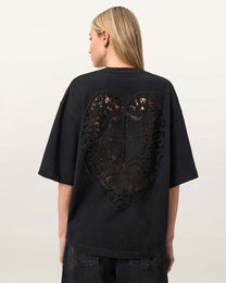 Black טי שירט קצרה לנשים Esme Amelie Tee ALLSAINTS