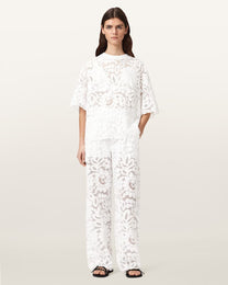 Lavender טי שירט קצרה לנשים Amelie Lace Tee ALLSAINTS