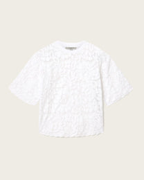 White Smoke טי שירט קצרה לנשים Amelie Lace Tee ALLSAINTS