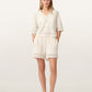 Antique White חולצת פולו קצרה לנשים Elma Crochet Top ALLSAINTS