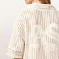 Antique White חולצת פולו קצרה לנשים Elma Crochet Top ALLSAINTS