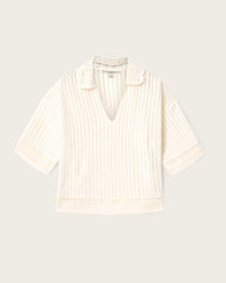 Seashell חולצת פולו קצרה לנשים Elma Crochet Top ALLSAINTS