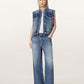 Antique White וסט ג׳ינס קרופ לנשים Mav ALLSAINTS