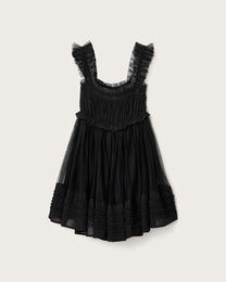 Black שמלת מיני עם כיווצים ו-Frill לנשים Angela ALLSAINTS