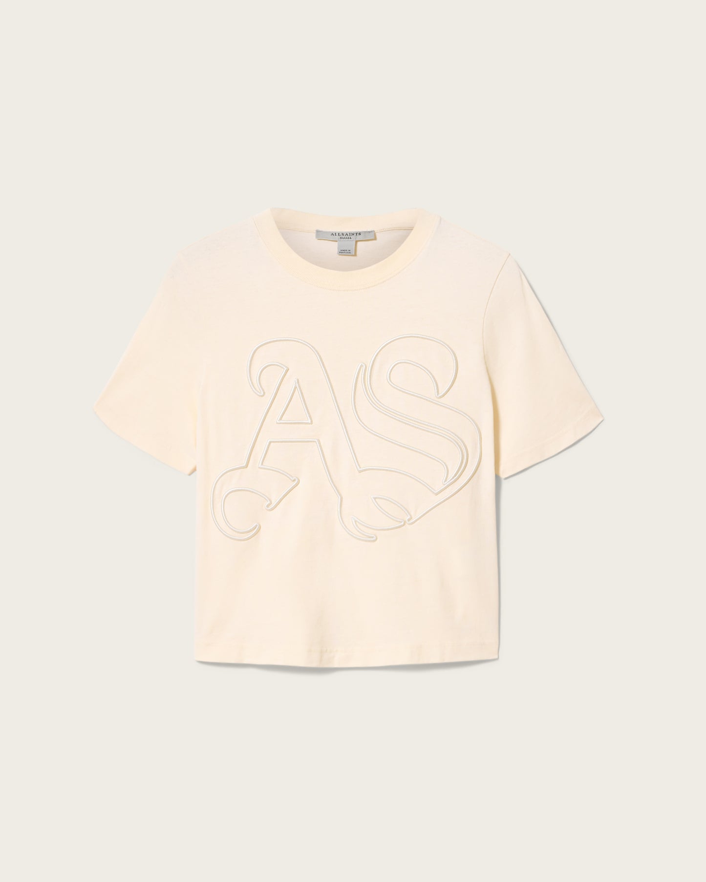 Antique White טי שירט קצרה לנשים Lisa Embos ALLSAINTS