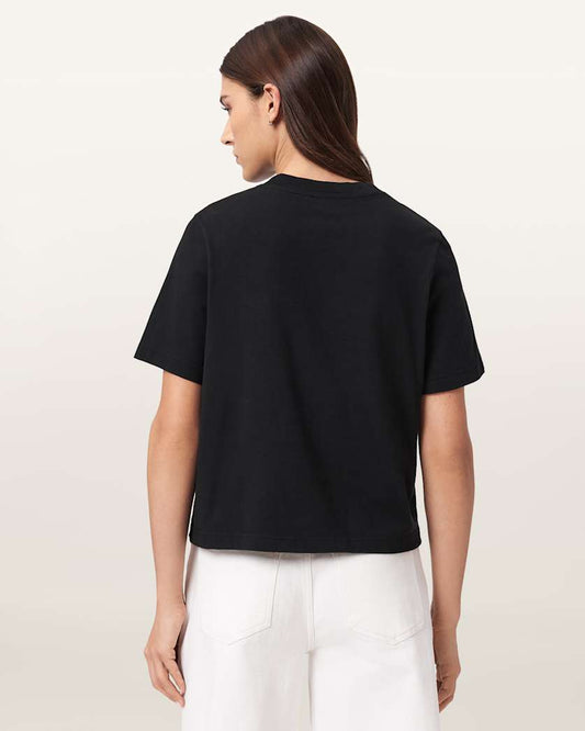 Black טי שירט קצרה לנשים Lisa Embos ALLSAINTS