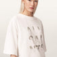 Seashell טי שירט אוברסייז עם עיטורי אבנים לנשים Amelie Stacks ALLSAINTS