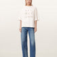 Seashell טי שירט אוברסייז עם עיטורי אבנים לנשים Amelie Stacks ALLSAINTS