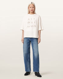 Seashell טי שירט אוברסייז עם עיטורי אבנים לנשים Amelie Stacks ALLSAINTS