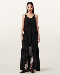 Seashell שמלת מקסי ללא שרוולים עם כיווצים לנשים Dorina ALLSAINTS