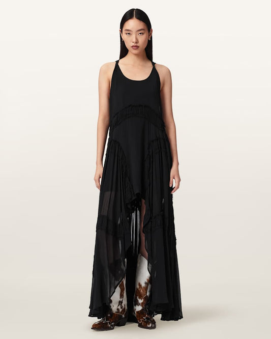 Seashell שמלת מקסי ללא שרוולים עם כיווצים לנשים Dorina ALLSAINTS