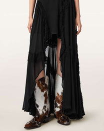 Black שמלת מקסי ללא שרוולים עם כיווצים לנשים Dorina ALLSAINTS