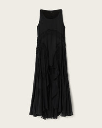 Black שמלת מקסי ללא שרוולים עם כיווצים לנשים Dorina ALLSAINTS