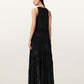 Black שמלת מקסי ללא שרוולים עם כיווצים לנשים Dorina ALLSAINTS