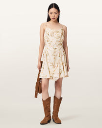 Antique White שמלת מיני לנשים Claire Mini Dress ALLSAINTS