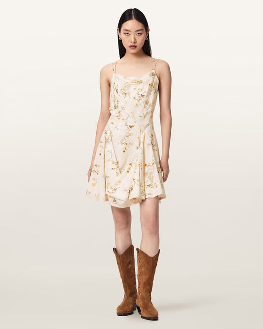 Antique White שמלת מיני לנשים Claire Mini Dress ALLSAINTS