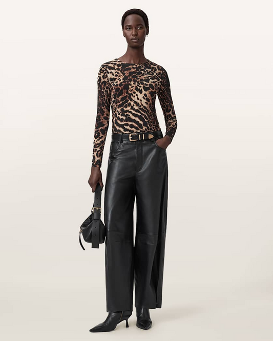 Beige חולצה ארוכה מנומרת לנשים Katlyn ALLSAINTS